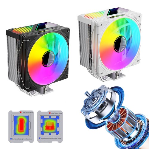 ARGB PWM Cooling Fan CPU Cooler 1800RPM Speed CPU Radiator Case Fan Air Cooler - Afbeelding 12 van 18