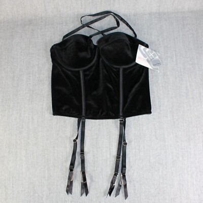 JENNIFER LOPEZ JLo New Lingerie Vintage Bustier Corset Small Black Velvet 2001