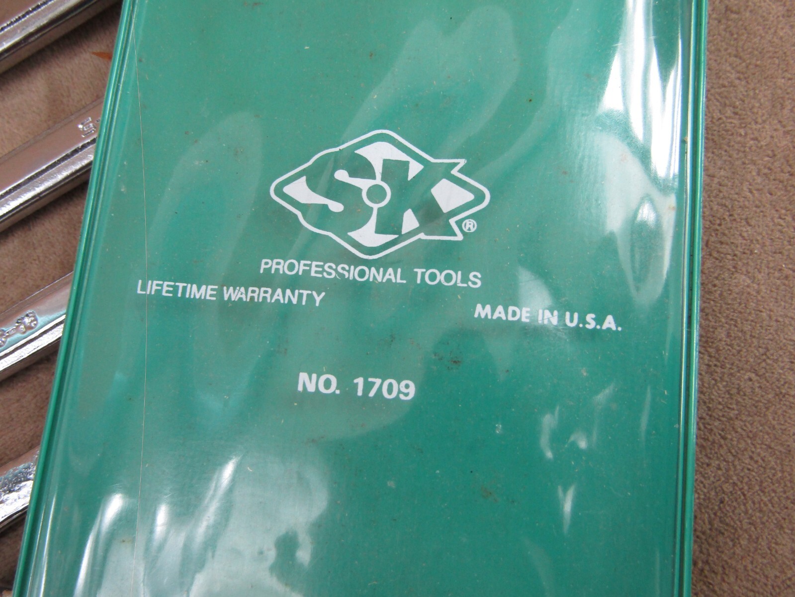 EXCELLENT! VINTAGE SK TOOLS USA NO.1709 9 PIECE SAE COMBINATION WRENCH