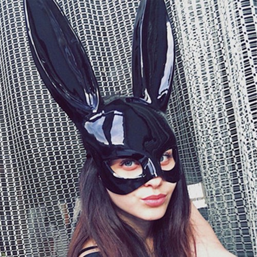 Party Unisex Bunny Ears Face Mask Easter Accessory Rabbit - Picture 3 of 9