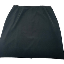 Classic Black Skirt 24W Lined Elastic Sides Back Zipper Career