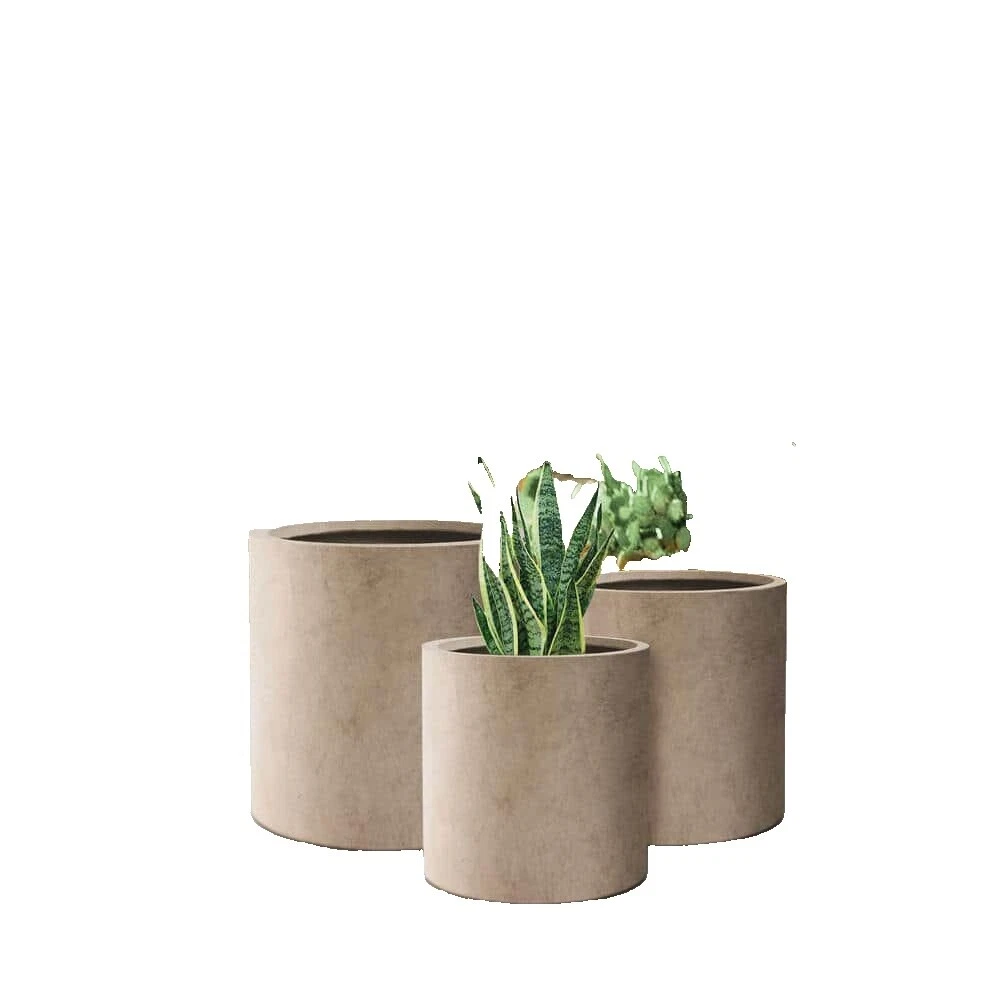 Brown Concrete Plant Baskets, Pots, Window Boxes & Saucers