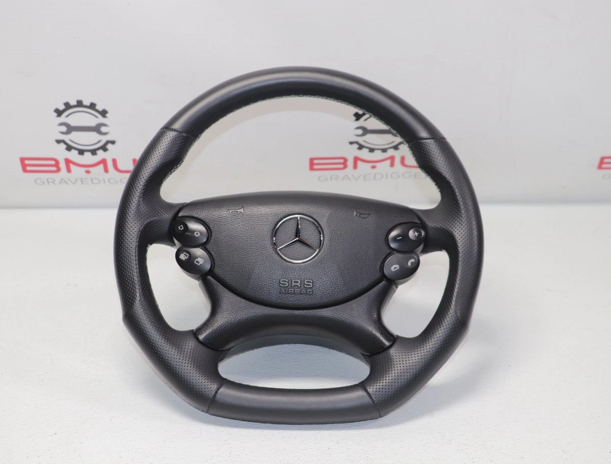 Custom Sport Steering Wheel Flat Bottom White Stitching OEM