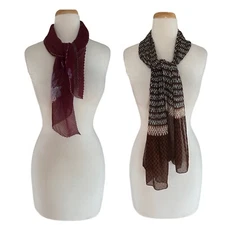 Rectangle pleated crinkled scarf (lot of 2)
