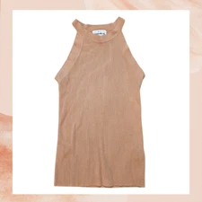 For The Republic Apricot Ribbed High-Neck Tank Top Size XS
