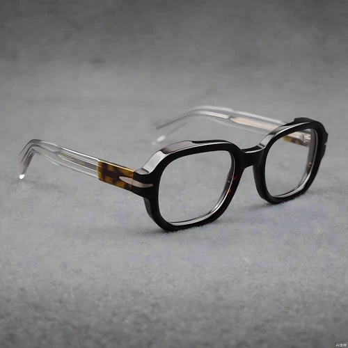 Acetat Dicke Vintage Brillenfassung Handgefertigt Eckig Herren Brille Brillengestell Unisex - Bild 18 von 42