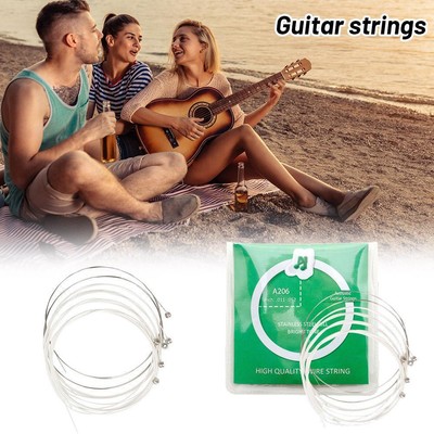 Acoustic Guitar Strings High Carbon Steel Silvery Plated Lot P7 Winding D8F0