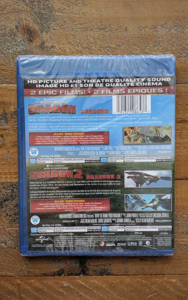 New ✹ How To Train Your Dragon 1 & 2 Combo Pack ✹ Blu-ray Movie ✹ USA/CANADA - Image 2 of 2