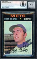 Dean Chance Gem Mint 10 Beckett BAS Signed 1971 Topps Autograph