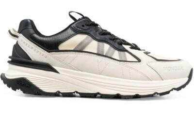 NW MONCLER Trainers Sneakers Lite Runner 4M00230 M2055 Street Style Cream w/Auth
