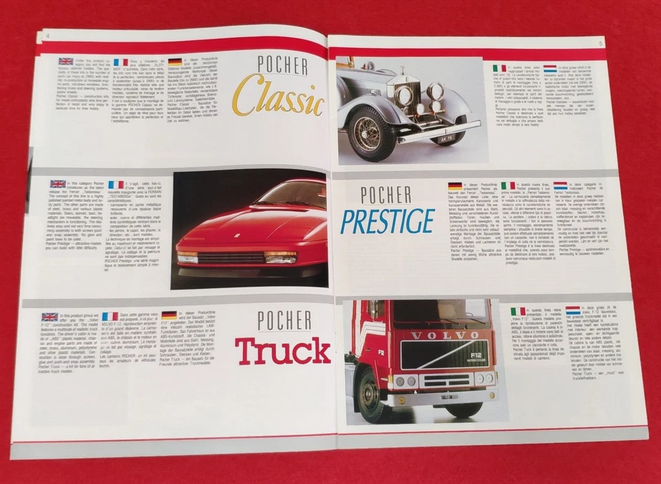 CATALOGO ORIGINALE POCHER 1989 MODELLI 1/8 BROCHURE MODELLISMO RIVAROSSI ITALY - - Immagine 3 di 4