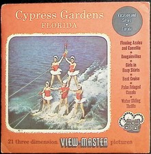 1955 Cypress Gardens Florida 3d View-Master 3 Reel Packet Full Color Kodachrome