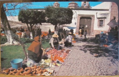Mexican Postcard Market MERCADO SAN MIGUEL de ALLENDE Guanajuato Mexico 1960s