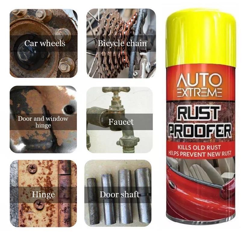 RUST PROOFER AEROSOL SPRAY KILLS OLD AUTO VEHICLE METAL RUST & DAMP ...