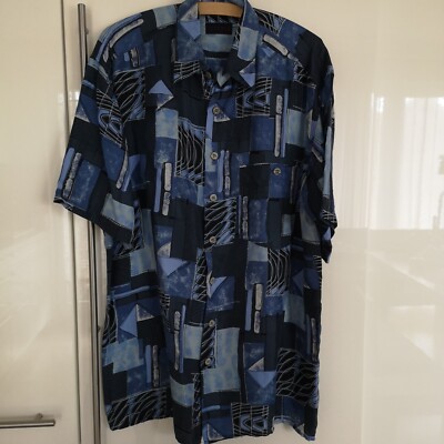 Nick Taylor  100% SILK  / Seide Vintage Retro Hemd Gr. M