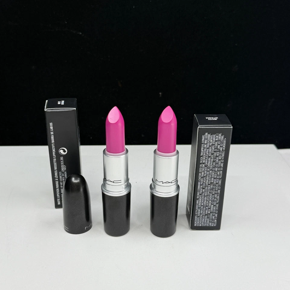 MAC Invite Intrigue Matte Lipstick LOT OF 2 0.1 oz New In Box SUMMER SALE - Image 3 of 4