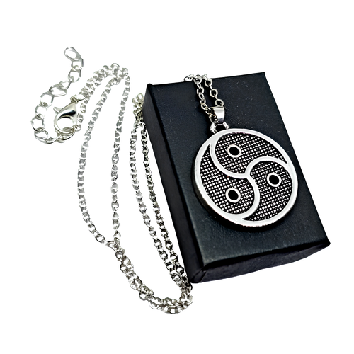 Collier Triskell Celtique en émail bleu - Email et plaqué argent