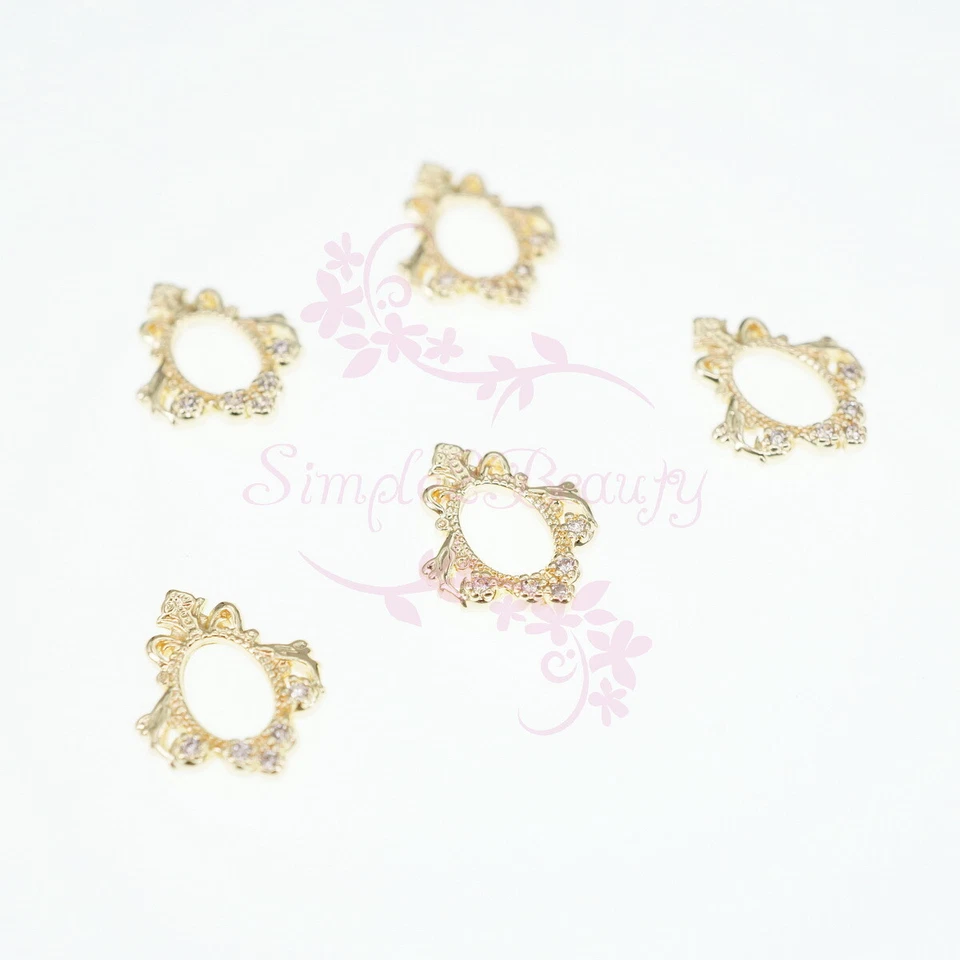 10 dijes de manicura para arte en uñas joyería encaje espejo marco diseño circón transparente decoración Foto 3 de 4