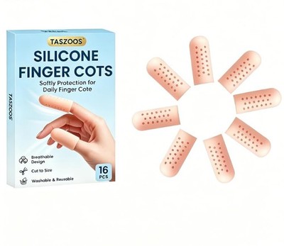 TASZOOS Gel Finger Cots & Finger Protectors   16 PCS Silicone Finger Sleeves ...