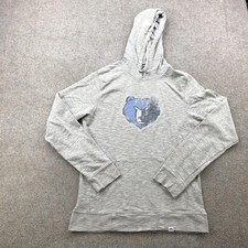 Memphis Grizzlies Hoodie Mens Small Gray NBA Basketball Pullover Majestic