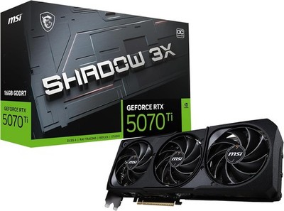 MSI GeForce RTX 5070 Ti 16G Shadow 3X OC   16GB GDDR7 (28Gbps/256-bit), PCIe 5, 