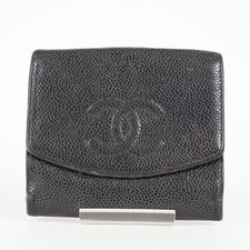 Chanel Caviar Skin Black Trifold Wallet Compact 06E46825025