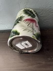 Flamingo YANKEE CANDLE 7” Tall Holder. Palm Leaves. Frosted Glass. Pre Owned. — photo 7