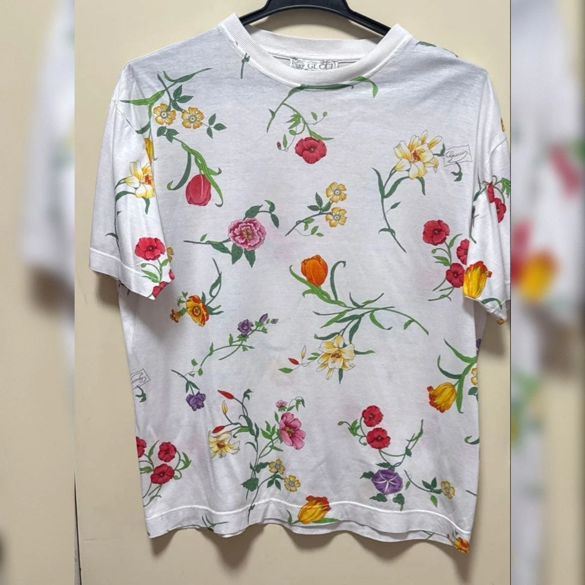 【タグ付き・美品】グッチ☆ヴィンテージロゴ＆フローラルTシャツ 花柄 フラワー Gucci Floral T-Shirts for Women for sale | eBay