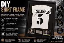 DIY Frame for signed Shirt Personalised Plaque 2 6x4 Windows for pic