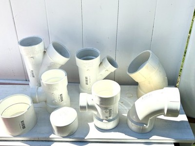  Lot of 9 Charlotte Pipe PVC Fittings SCH 40 DWV  Elbows And More NEW 