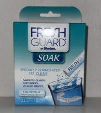 Fresh Guard Soak by Efferdent, 24 Crystal Packets - One Box