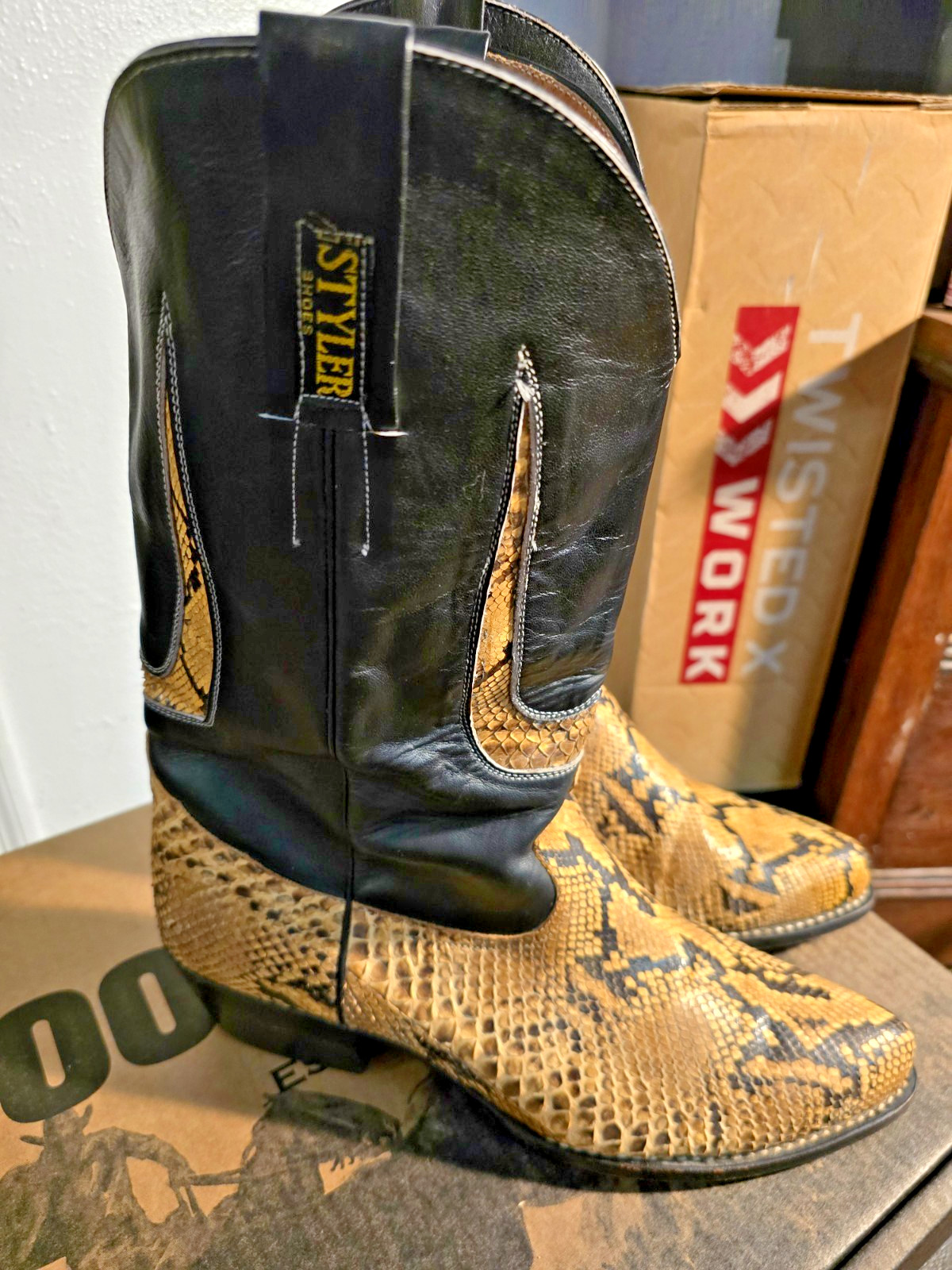 Vintage Styler Shoes - Authentic Python Boots, Si… - image 6