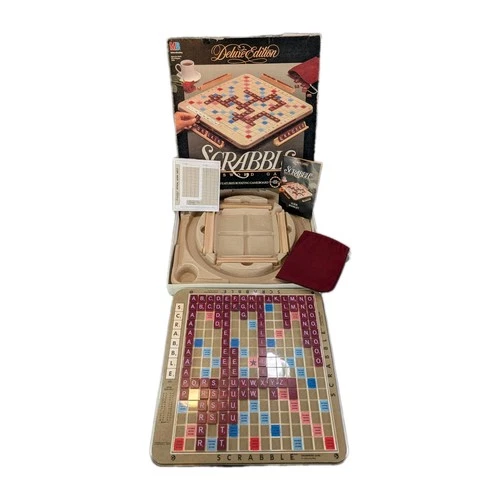 Vintage 1989 Scrabble Deluxe Turntable Edition, Milton Bradley - Complete