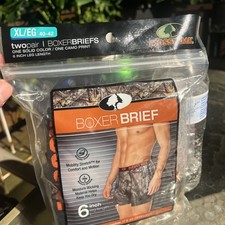 Mossy Oak Boxer Brief Camo Print XL 40 42 6 in leg length Moisture Wick 2 Pairs