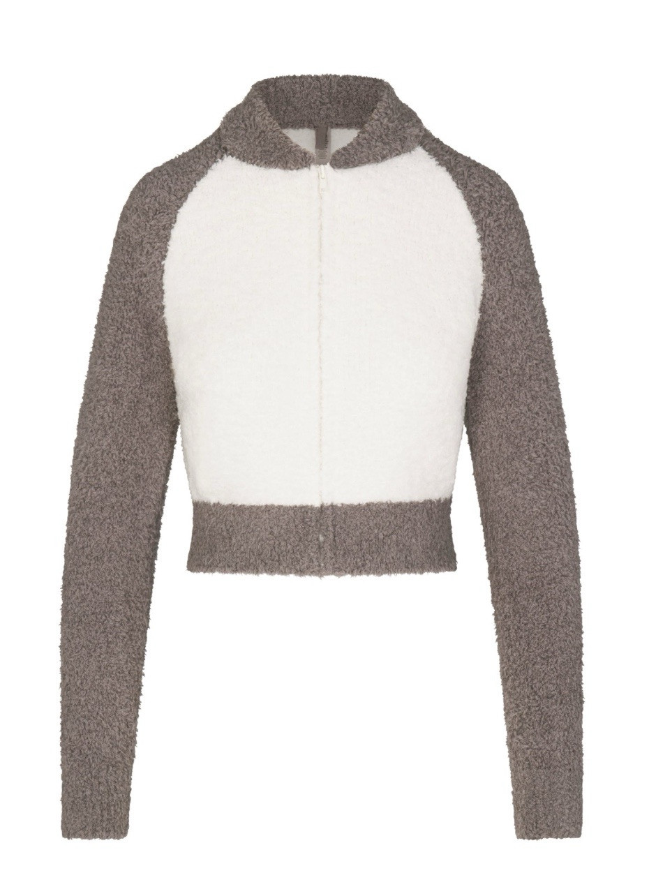 SKIMS JACKET COZY KNIT ZIP UP | GREY CHALK MULTI SIZE XXS/XS