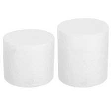 Round Foam Cake Dummy, 4"x 3", 4"x 4" White Fake Cake Circles Dummies, 1Set