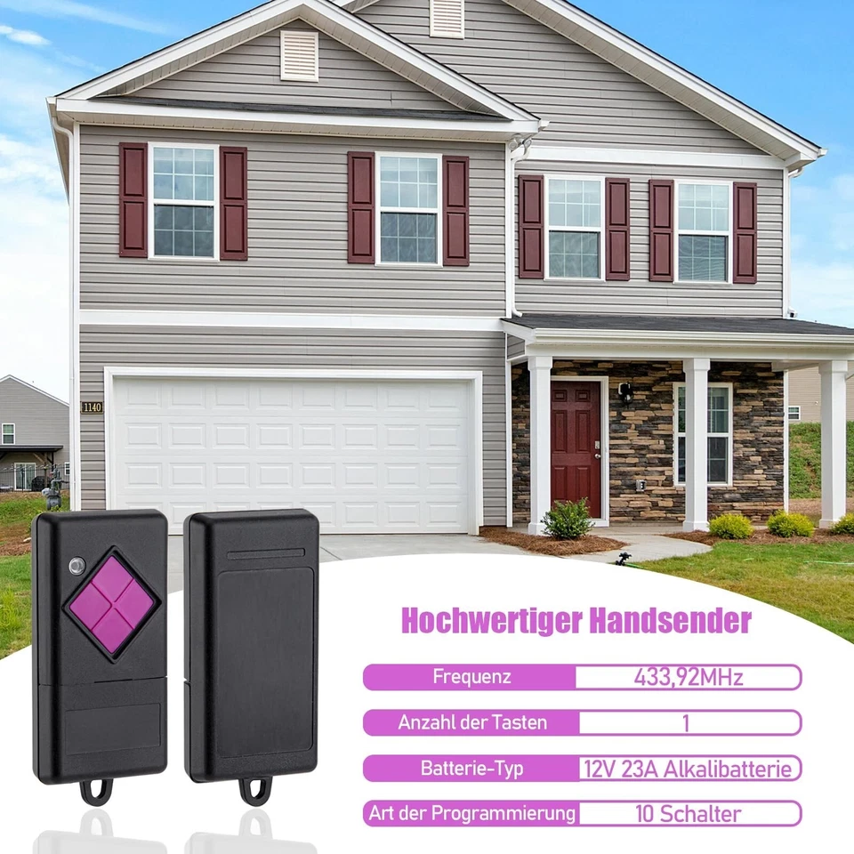 2x Ersatz Handsender für Dickert 1-Kanal 433,92 MHz MAHS433-01 MAHS 433MHz NEU - Bild 4 von 4