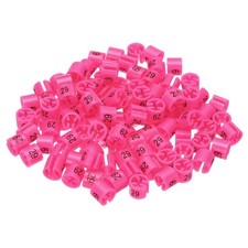 100 Pack Clothes Hanger Marker Number 29 Size Tag Fit 3mm Rod Rose Red