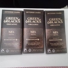 Image of 3x Green & Black's Organic 85% Dark Chocolate Bar 90g vegan friendly