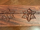 Vintage Carved Wood Keepsake Trinket Box Jewelry Box Floral Inside Stars Design — photo 10