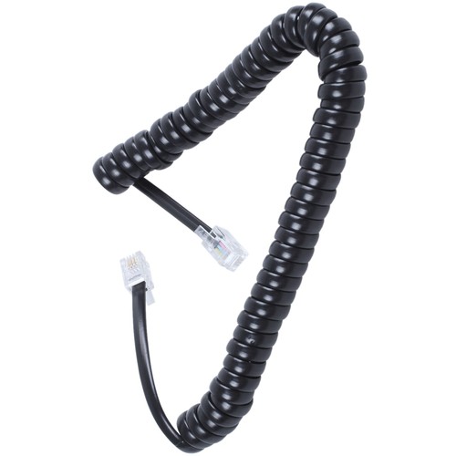 (R) RJ9 4P4C Stecker Coiled Dehnbares Telefonhoerer Kabel - Schwarz B3F5 - Afbeelding 7 van 8