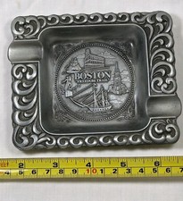 Vintage Boston Freedom Trail Metal Ashtray 5"x4" Made in USA building boats