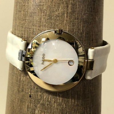 Vtg Rado Coupole Women 129.4077.4N Dress White Leather Quartz 30mm