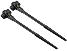 2-Pack Hexagon Scaffold Quick Wrenches, 19/22mm Ratchet Spanners, Black