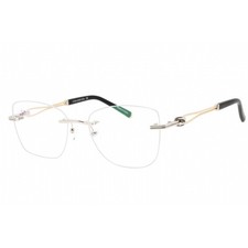 Charriol Women's Eyeglasses Shiny Silver/Gold Black Cat Eye Frame PC71061 C02
