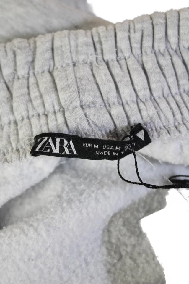 Pantalones deportivos Zara para mujer con estampado gráfico de cintura alta gris talla M Foto 4 de 4