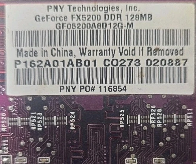PNY VC-GF05200A8D12G-M Video Card FX5200 B3 - Image 2 of 2