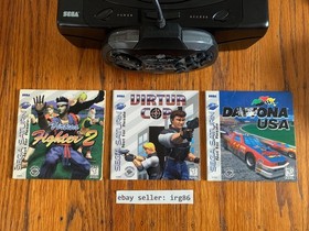 Sega Saturn US model 1 console system lot virtua stick gun netlink 3d pad backup