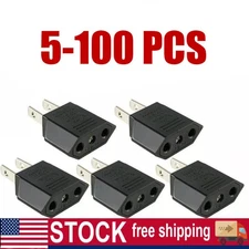 5-100×EU Euro Europe to US USA Power Jack Wall Plug Converter Travel Adapter NEW