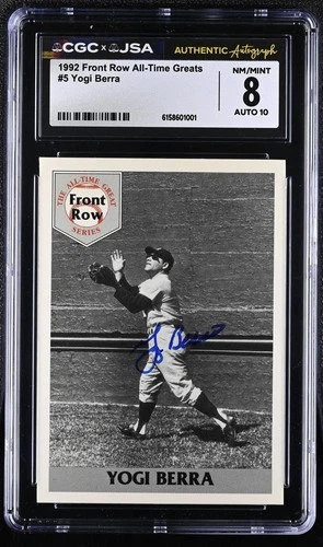 1992 Front Row All-Time Greats Yogi Berra #5 CGC 8 JSA Auto 10
